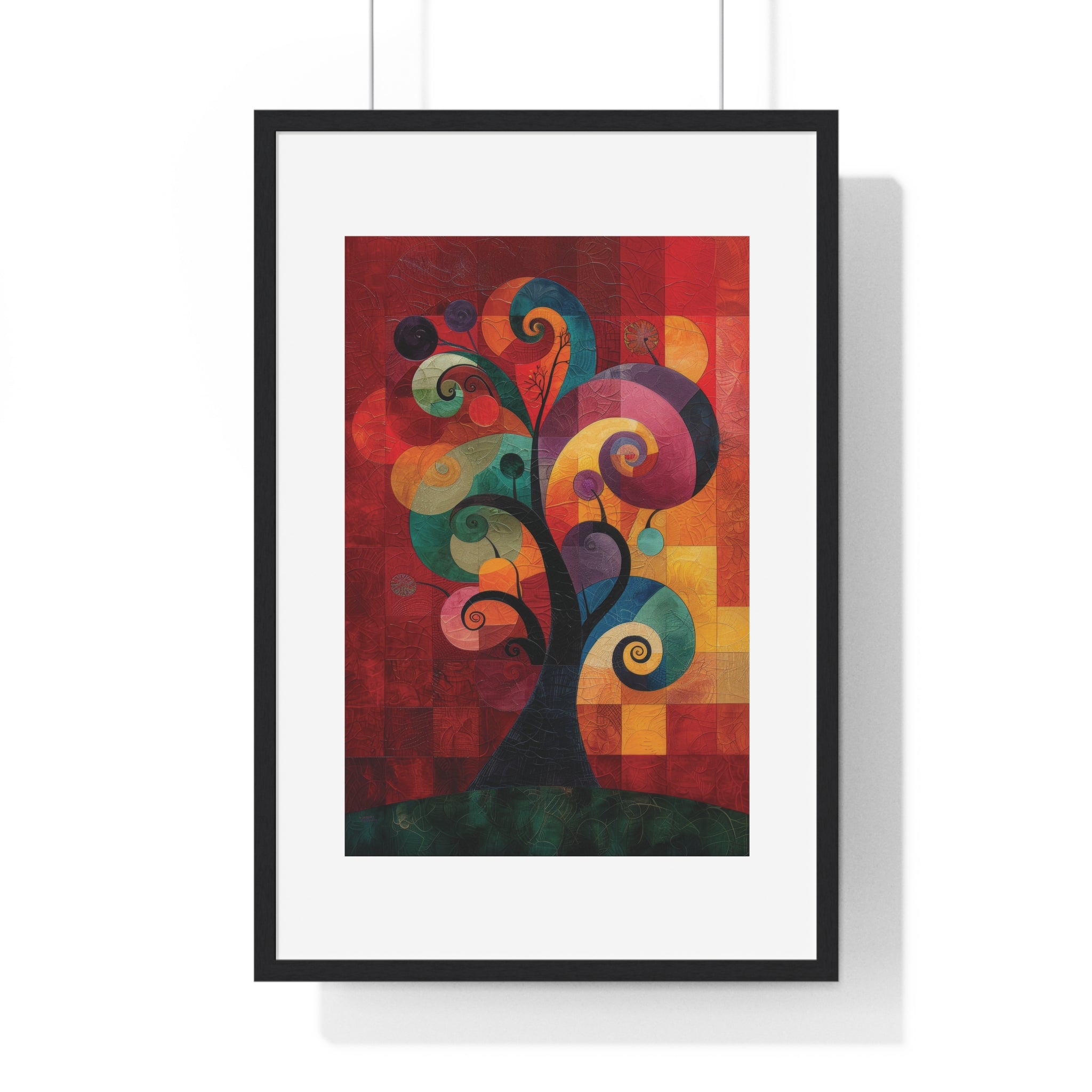 The Spiral Tree Tapestry - Vertical Framed Poster