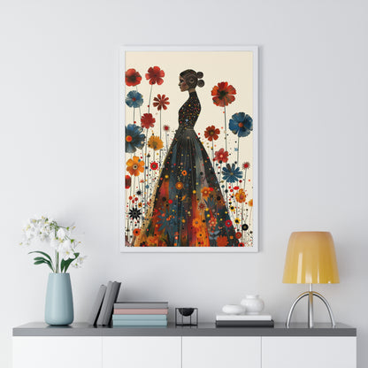 The flower lady - Vertical Framed Poster