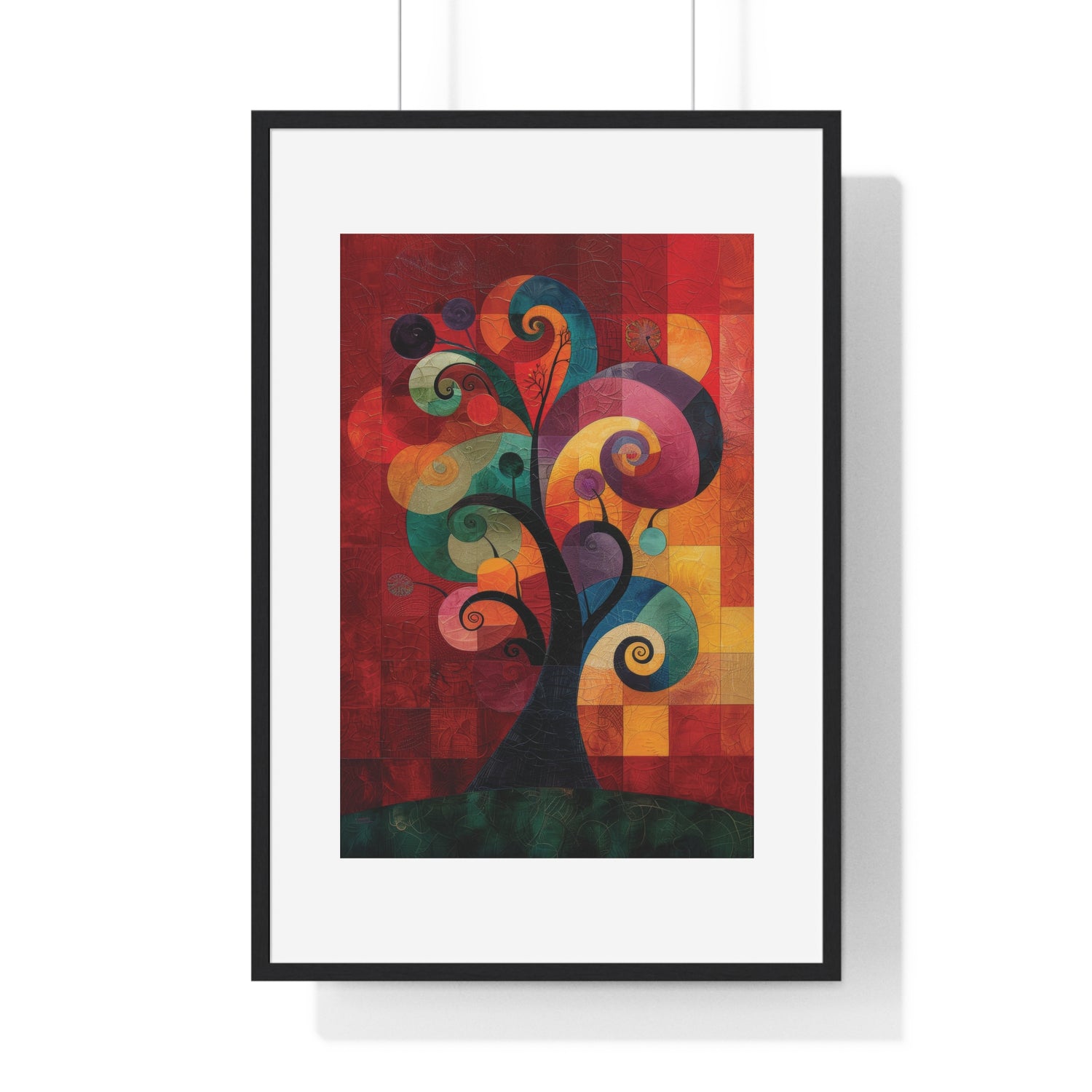 The Spiral Tree Tapestry - Vertical Framed Poster