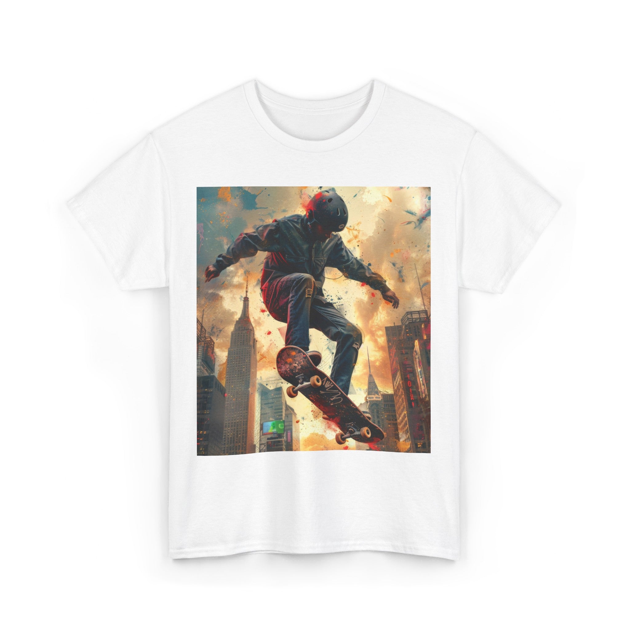 Skyline Skateboarding - Unisex Kraftig Bomuld T-shirt