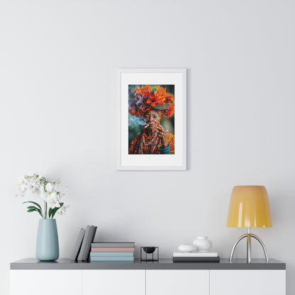 Elderly Cuban Woman - Vertical Framed Poster