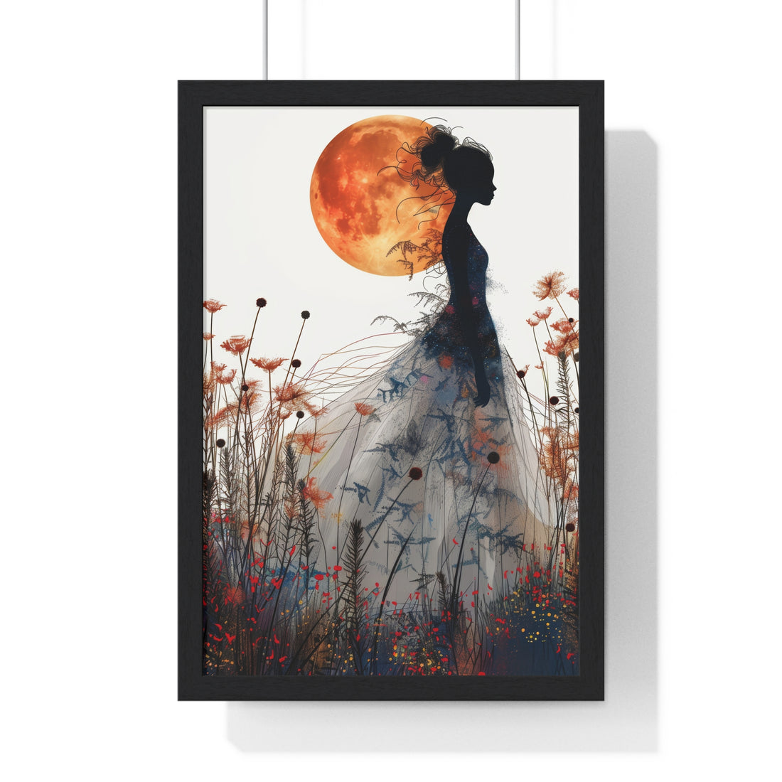 Moonlight lady - Vertical Framed Poster