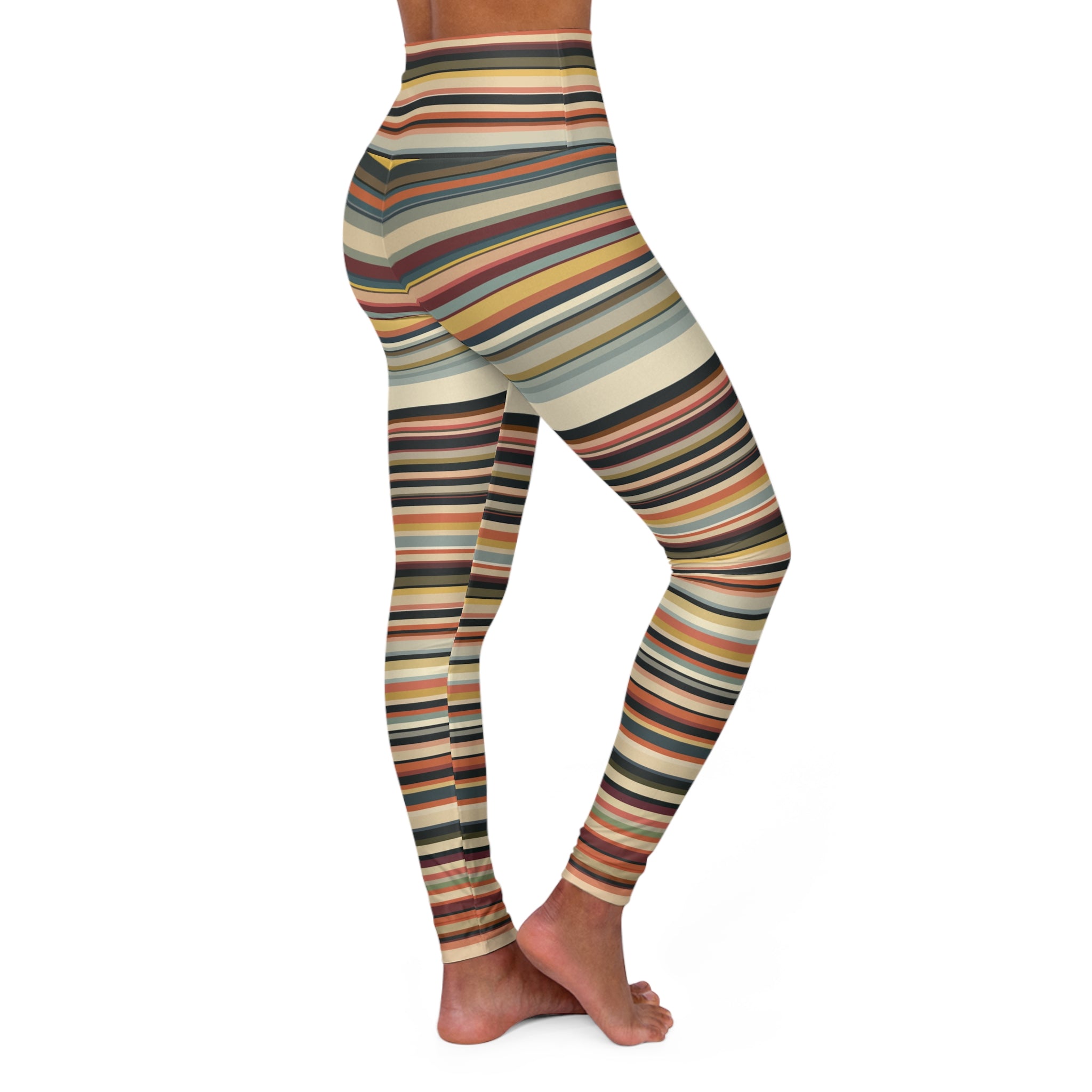 Color Stack - Højtaljede Yoga-leggings (AOP)