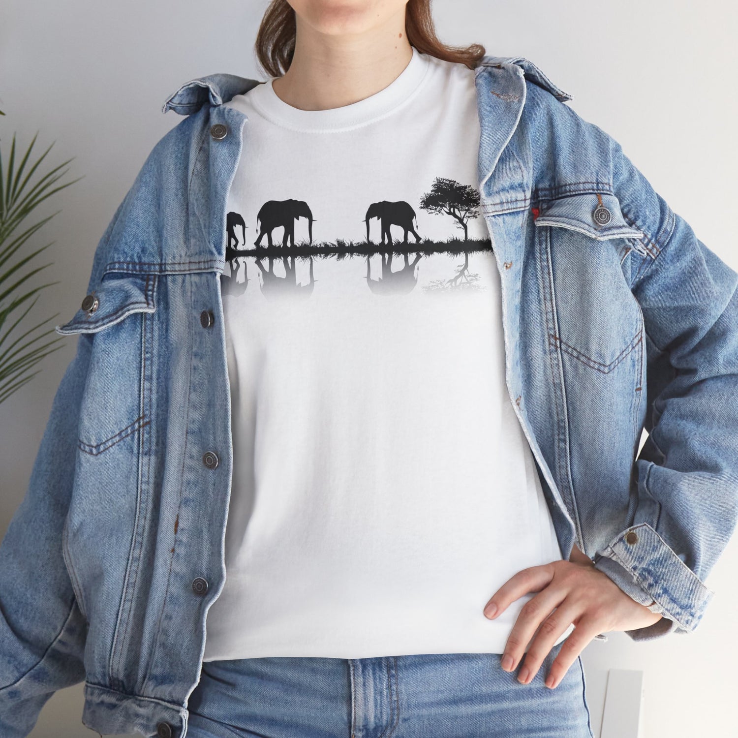 Elefant Silhouette - Unisex kraftig bomulds T-shirt