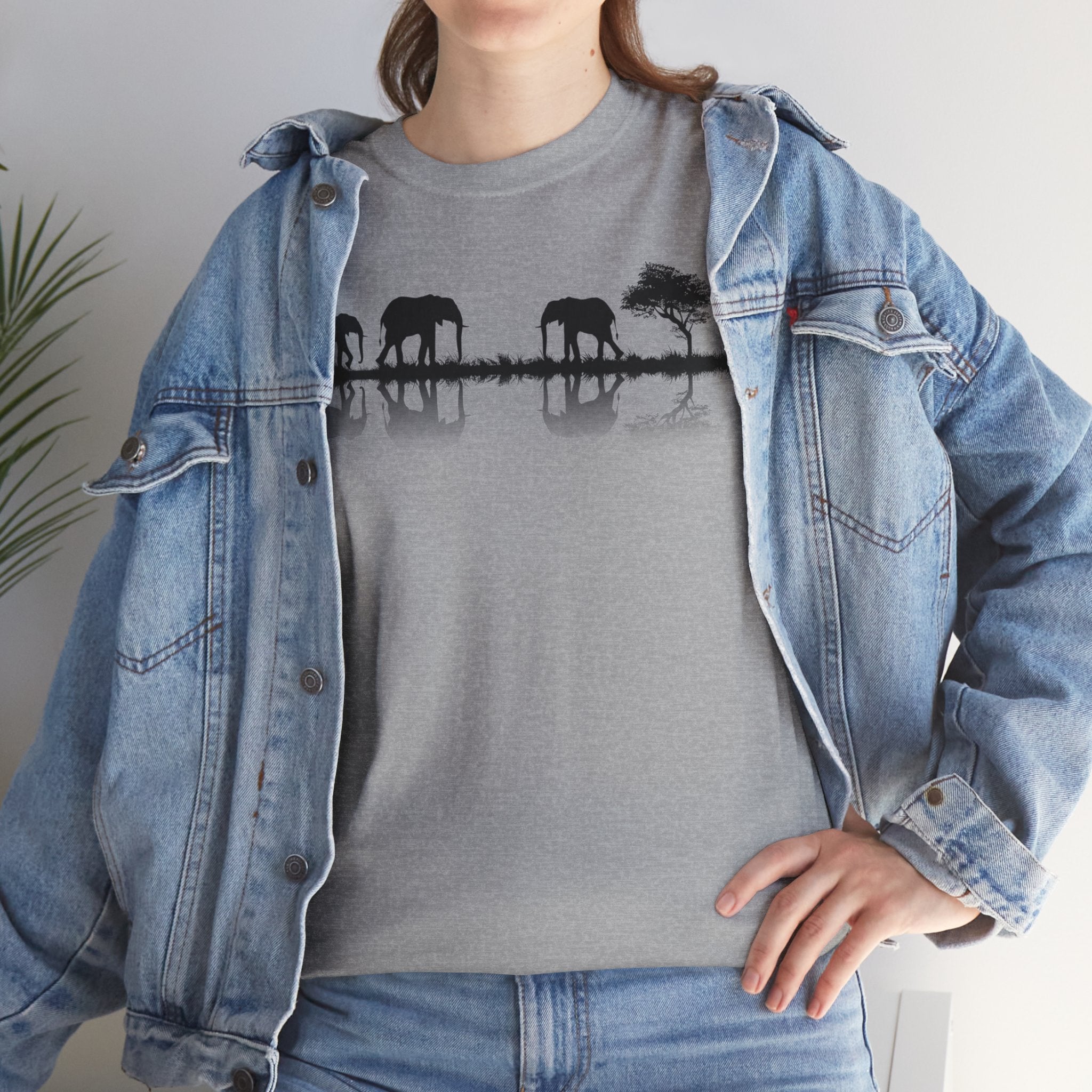 Elefant Silhouette - Unisex kraftig bomulds T-shirt