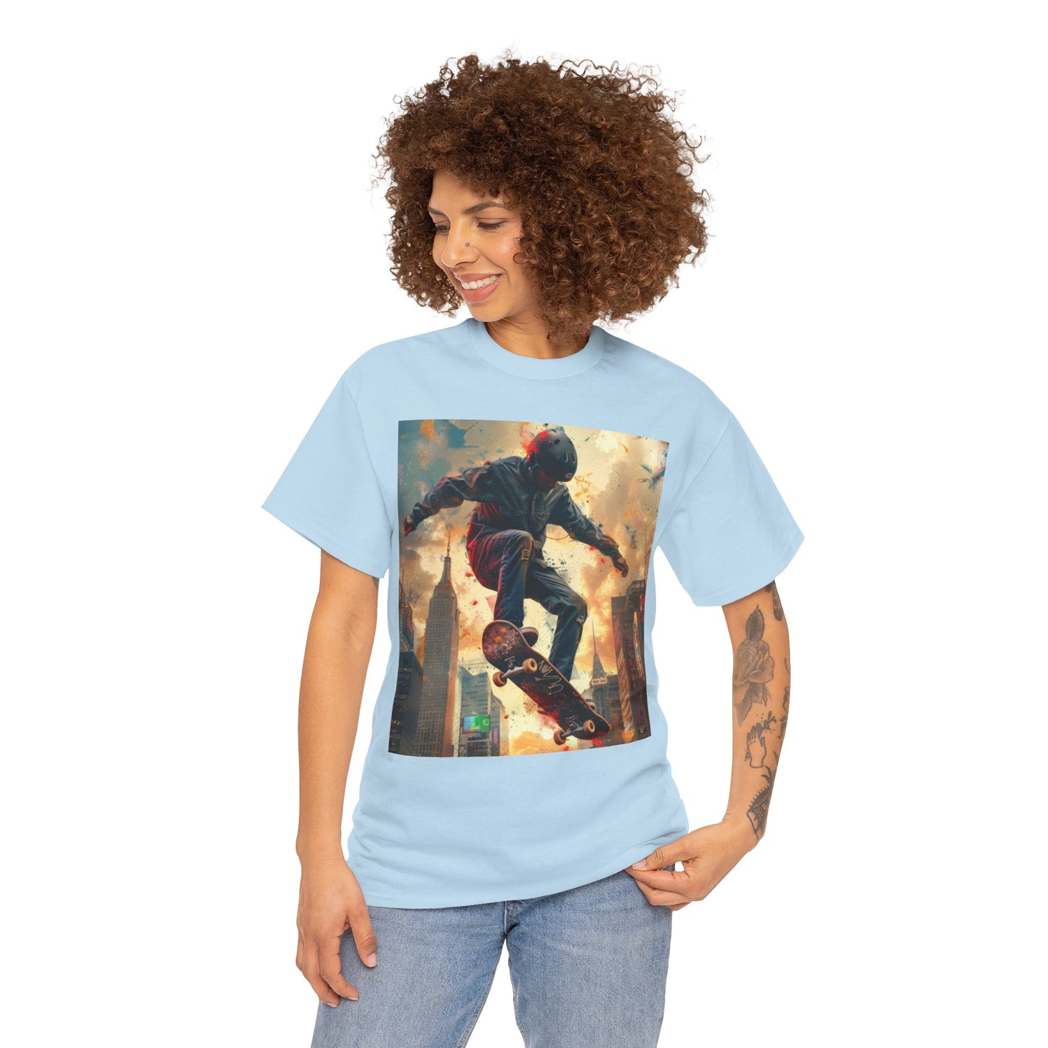 Skyline Skateboarding - Unisex Kraftig Bomuld T-shirt