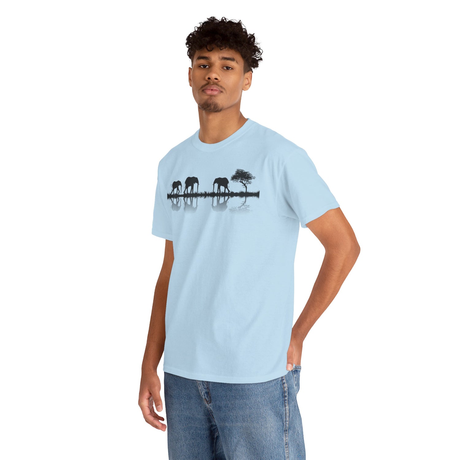 Elefant Silhouette - Unisex kraftig bomulds T-shirt