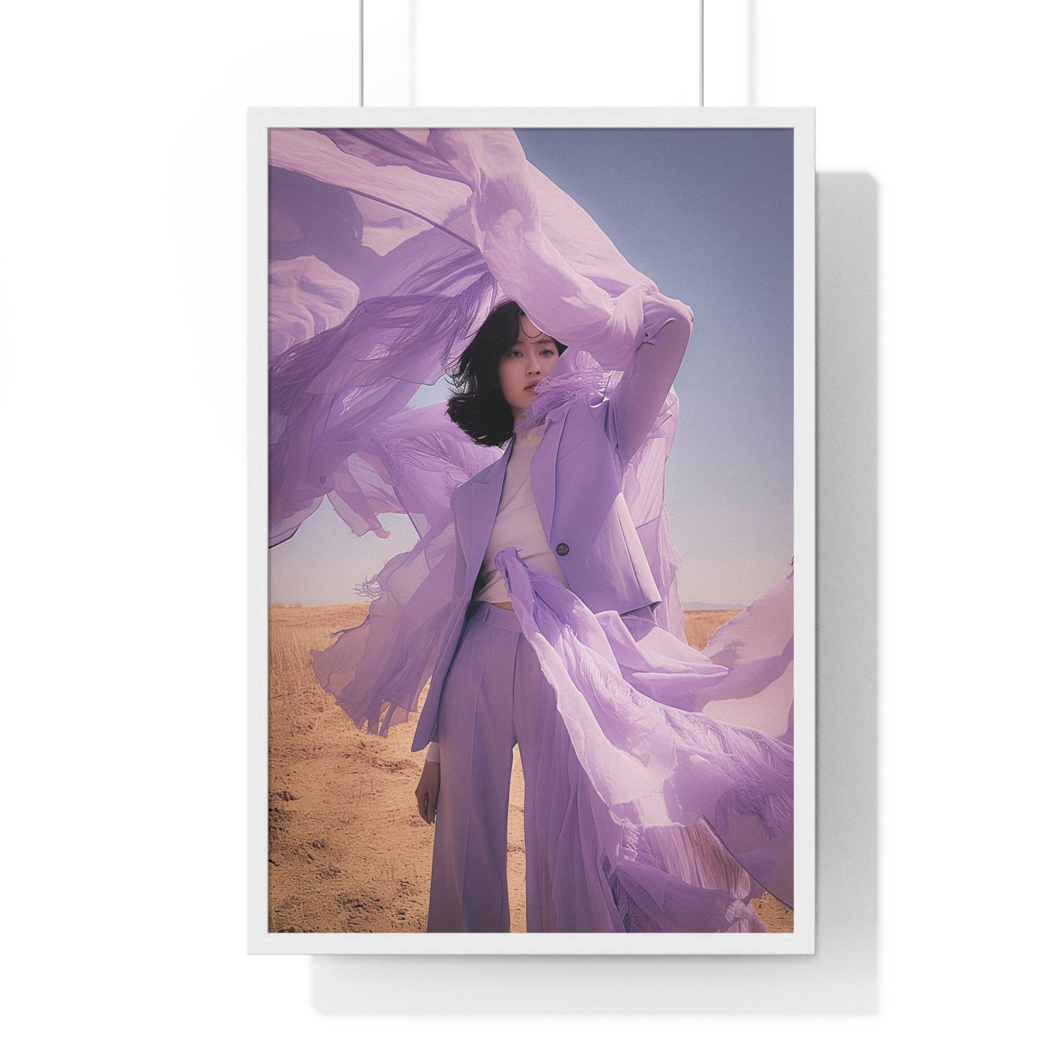 Purple Fashion Lady 1 - Vertical Framed Poster