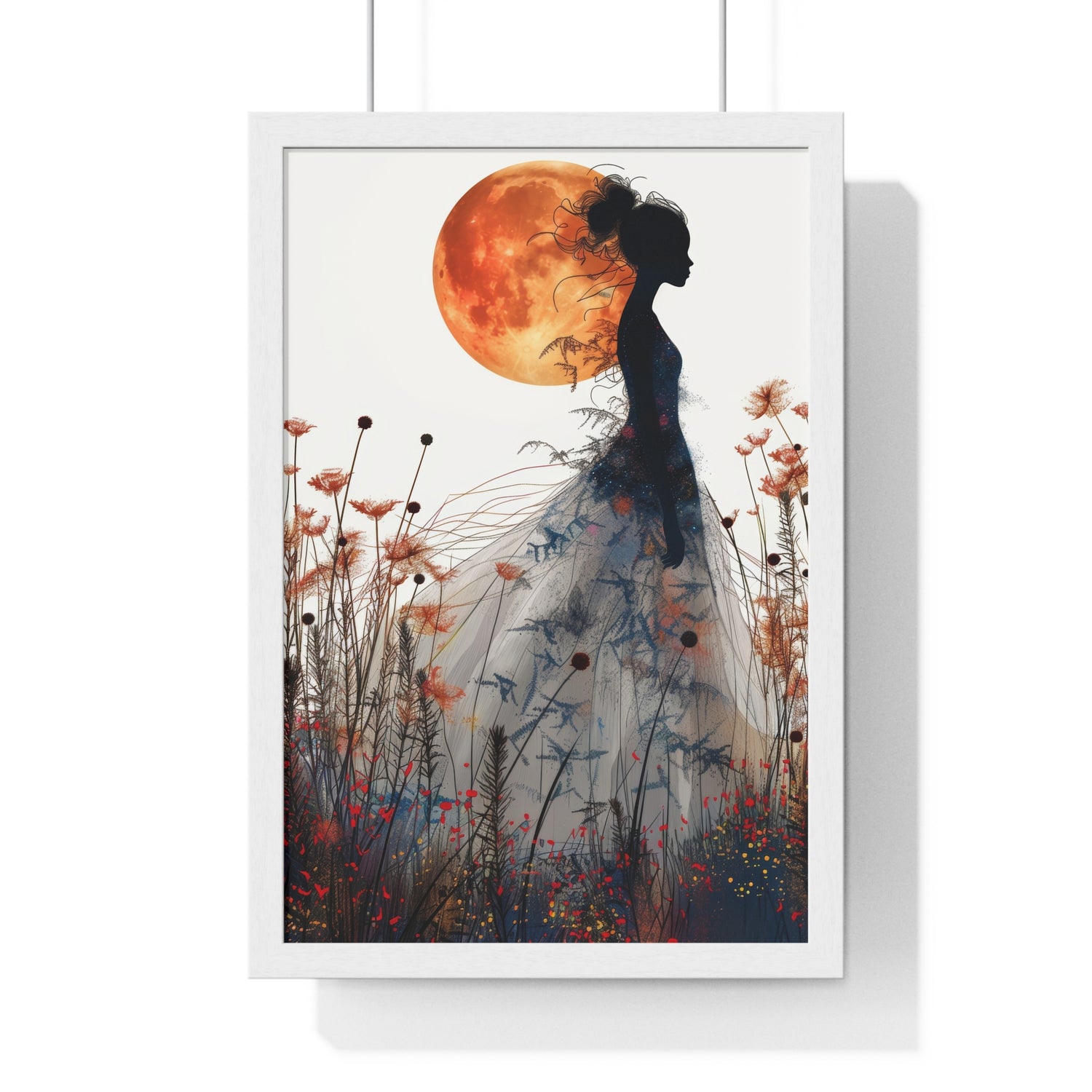 Moonlight lady - Vertical Framed Poster