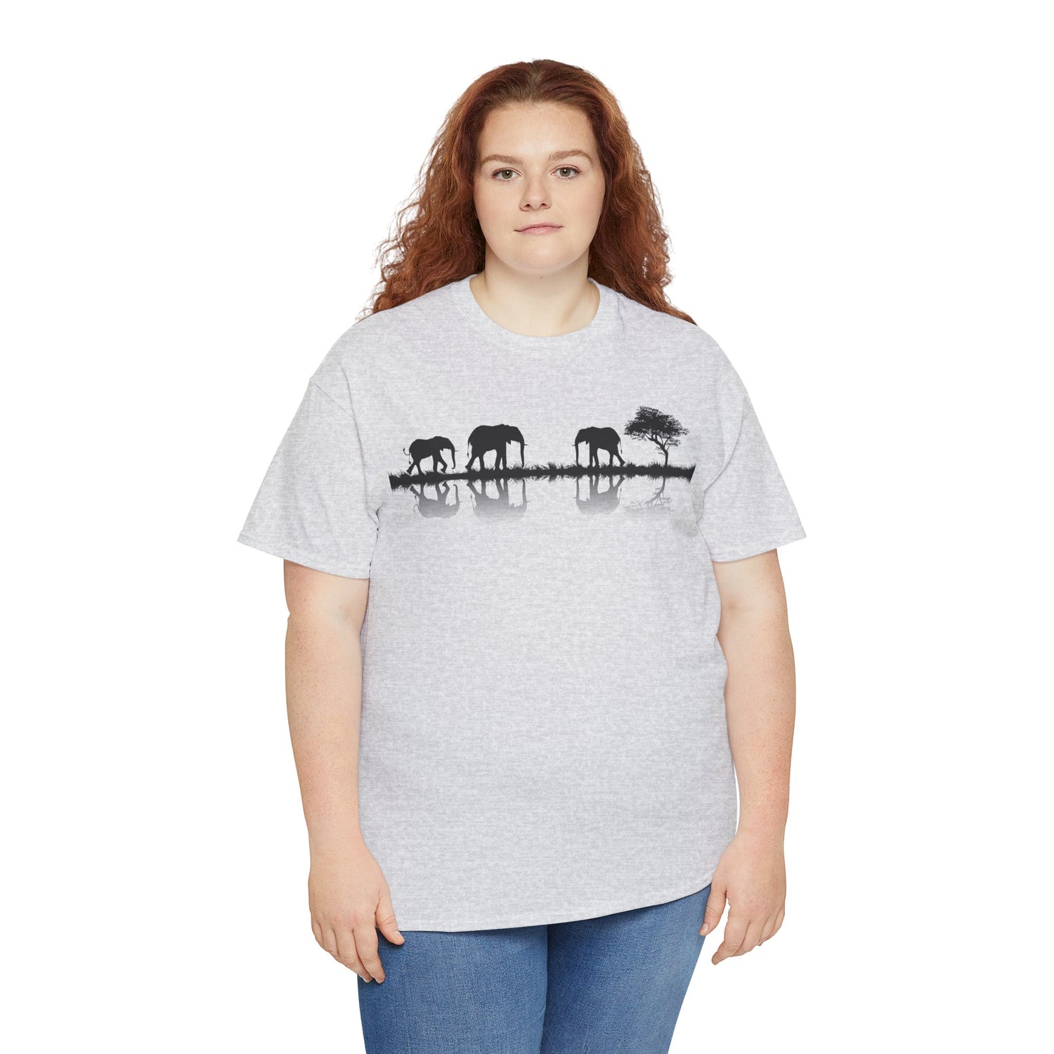 Elefant Silhouette - Unisex kraftig bomulds T-shirt