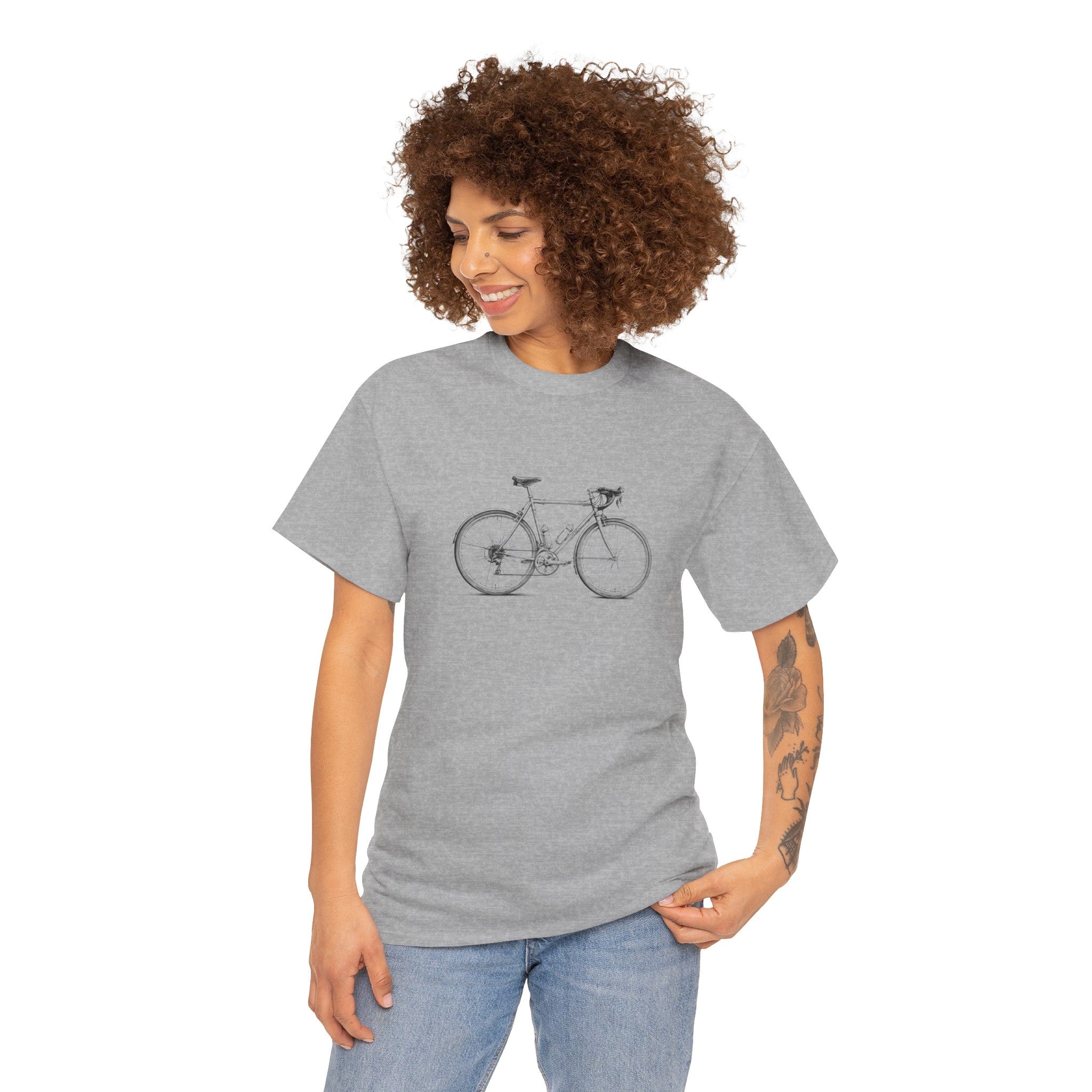 Vintage Cykel - Unisex T-shirt i Kraftig Bomuld