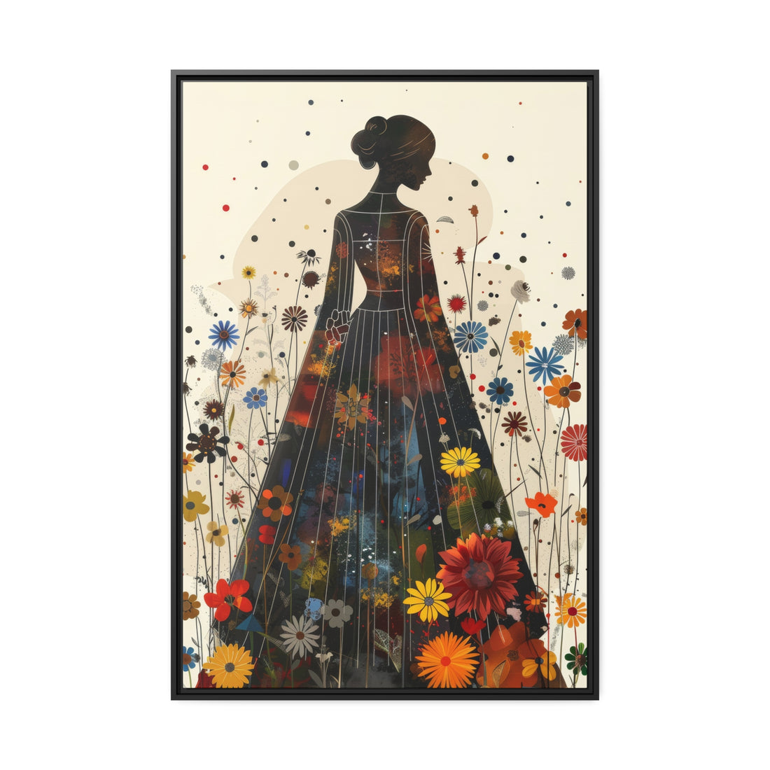 Gown Lady - Matte Canvas, Black Frame
