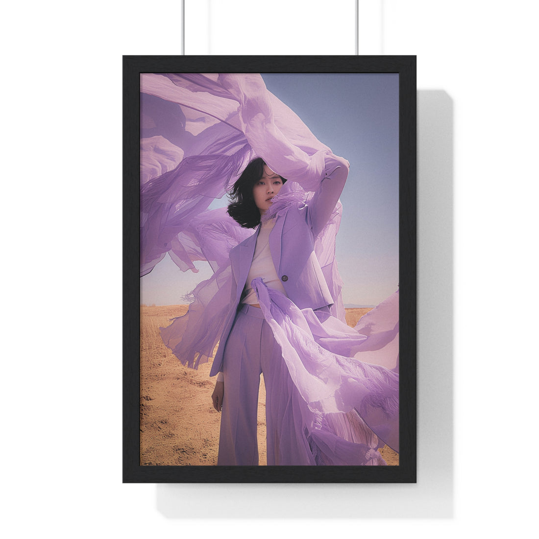 Purple Fashion Lady 1 - Vertical Framed Poster