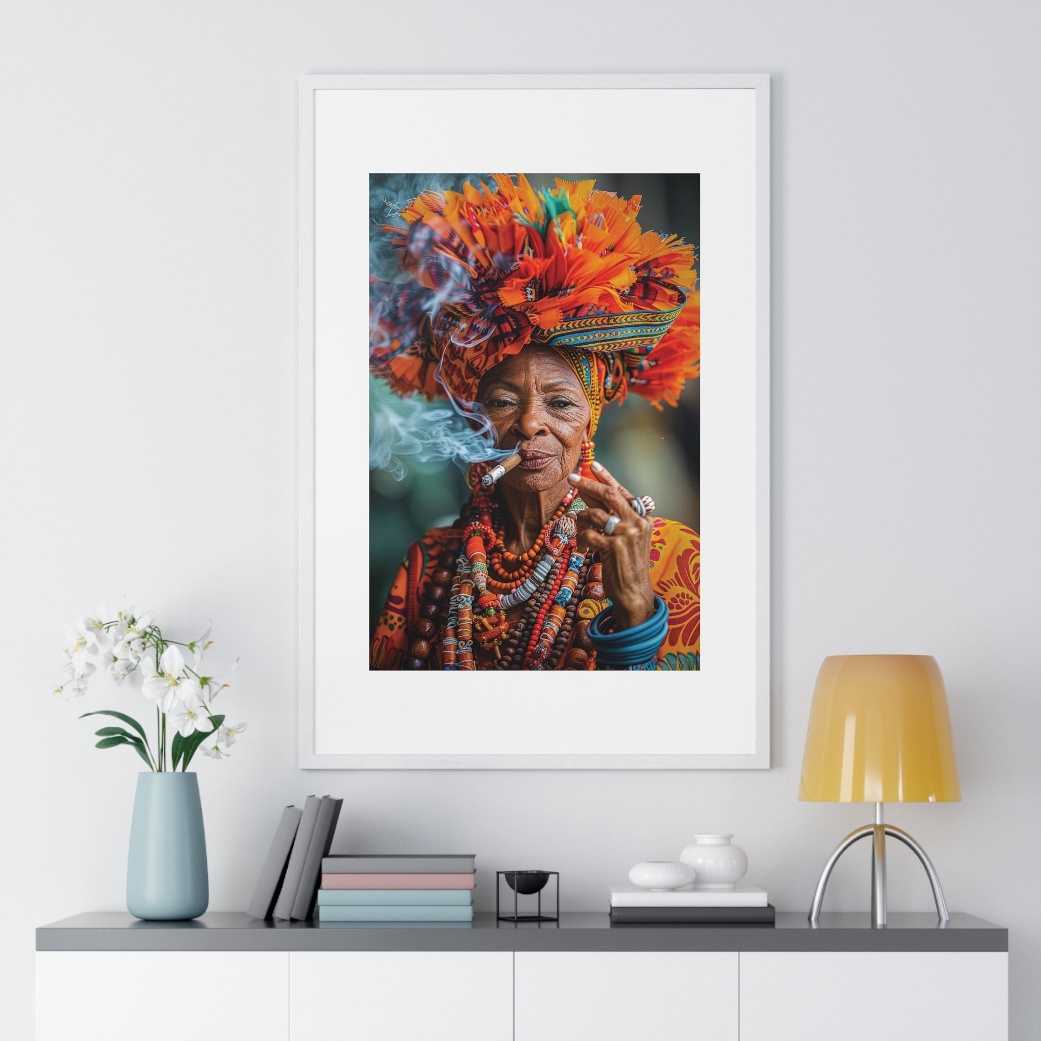 Elderly Cuban Woman - Vertical Framed Poster