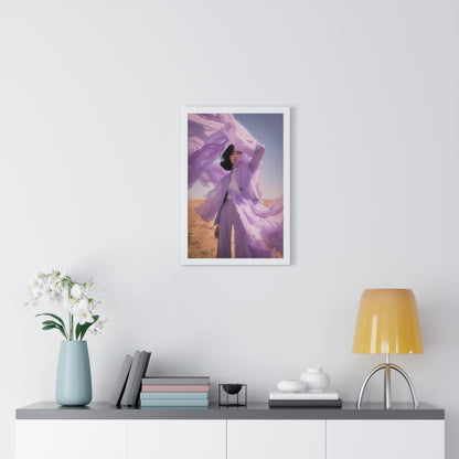 Purple Fashion Lady 1 - Vertical Framed Poster