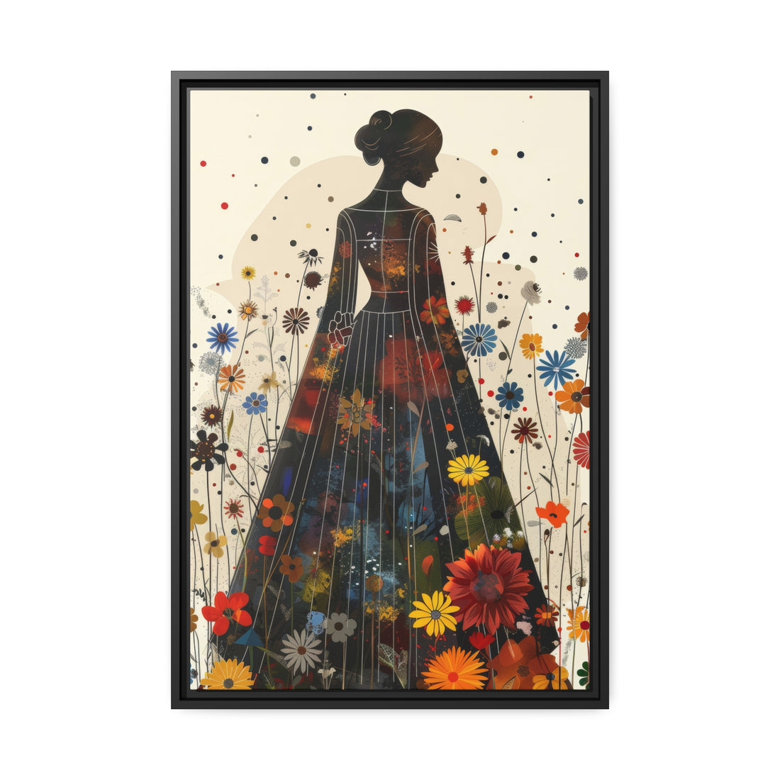 Gown Lady - Matte Canvas, Black Frame